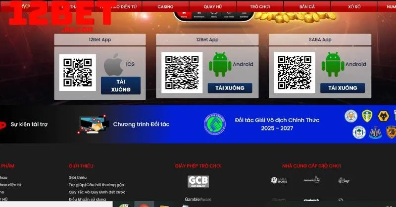 Tải app 12BET 2 Thủ tục tải app nhà cái 12BET về Android